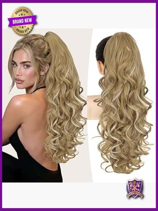 24 Inch Clip In Ponytail Extension Wavy Long Thick Hairpiece main image 5